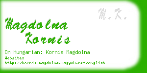 magdolna kornis business card